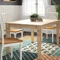 Adams Extendable Butterfly Leaf Rubber Solid Wood Dining Table 3D model