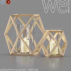 ANGULAR Wood Lanterns 3D model