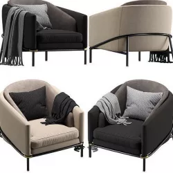 Armchair Minotti Fil noir 3D model
