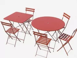 Bistrot metal tables and chairs 3D model