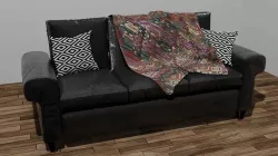 Black leather couch 3D model