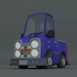 Blue Nissan Low-poly 3D model