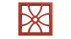 Brick Jaali flower design 3D model