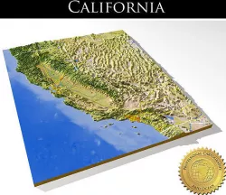 California High resolution 3D relief maps 3D model
