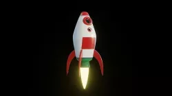 Cartoon Rocket 3D model Low-poly 3D model