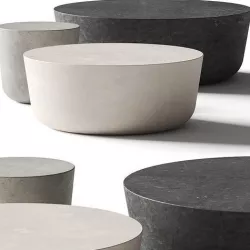 CB2 Exclusive Cap Cement Coffee Tables 3D model