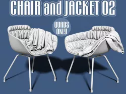 Chair and jacket 02 3D model