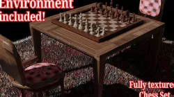 Chess Set Wooden 3D model