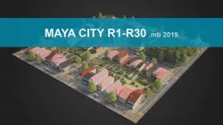 City District R1-R30 MAYA Low-poly 3D model