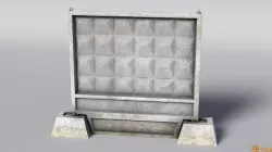 Concrete Fence Panel PO-2M Low-poly 3D model