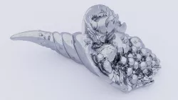 Cornucopia Horn of plenty high-poly 3D model