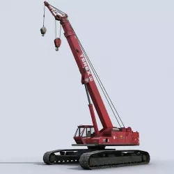 Crawler Crane Low-poly 3D model