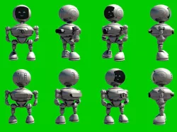 cute smiley robot android figure 3D model