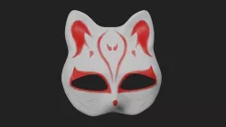 demon Japanese mask Low-poly 3D model