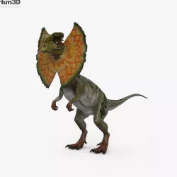 Dilophosaurus with Neck Frill HD 3D model