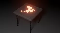 Dragon Carved Table with four legs 3D model