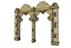 Dry StoneWall 01 Arches Pillar 01 Low-poly 3D model