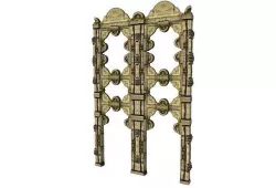 Dry StoneWall 01 Arches Pillar 05 Low-poly 3D model