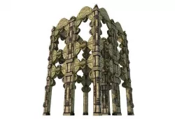 Dry StoneWall 01 Arches Pillar 06 Low-poly 3D model