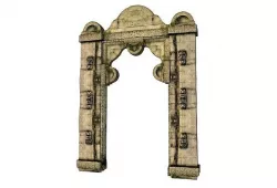 Dry StoneWall 01 Arches Pillar 07 Low-poly 3D model