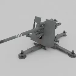 Flak 37 88mm AA-AT Gun Low-poly 3D model