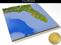 Florida High resolution 3D relief maps 3D model