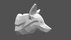 Fox Head Stylize Low Poly 3D model