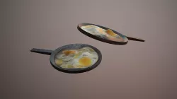 Fried Egg Low-poly 3D model