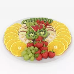 Fruit platter Low-poly 3D model