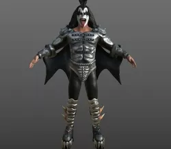 Gene Simmons Kiss musician PBR materials Low-poly 3D model