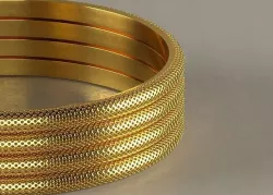Gold bangles 3D model high poly 3D model