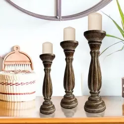 Handmade Wooden with Pillar Base Support 3D model