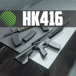 HK416 low poly Low-poly 3D model