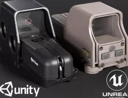 Holographic Scope Eotech 553 PBR Low-poly 3D model