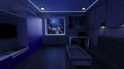 Interior of room in HI-TECH style 3D model