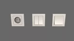 Light Switches and Socket Low-poly 3D model