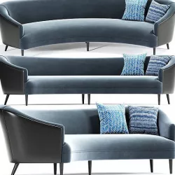 Long Curve Sofa Mid Century 3D model
