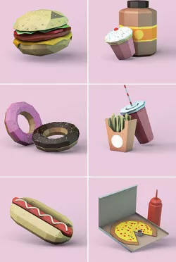 Low Poly 3D Food Models  Low-poly 3D model