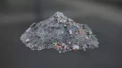 Lowpoly scan a pile of mud bricks Low-poly 3D model