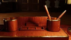 Luxury vintage industrial style letter opener with case 3D model