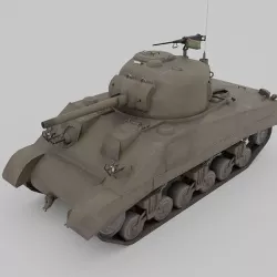 M4 Sherman Medium Tank Low-poly 3D model