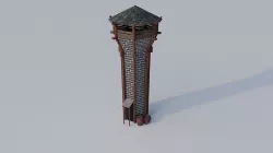 Medieval Archer Tower Low-poly 3D model
