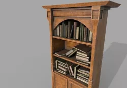 Medieval Bookshelf PBR Library Low-poly 3D model