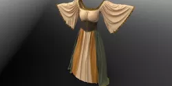 Medieval Corset Lace Dress 3D model