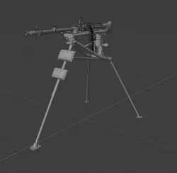 Mg 34 tripod Lafette 34  Low-poly 3D model