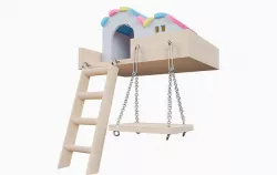 Mini House With Swing For Hamster Low-poly 3D model