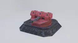 Minigun Turret Low-poly 3D model