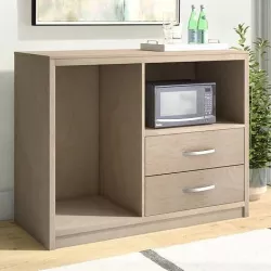 Natural Maple Vanguard 2 Drawer Microfridge Cabinet 3D model