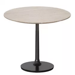 Nero 36 Brown Marble Dining Table with Matte Black Base Low-poly 3D model