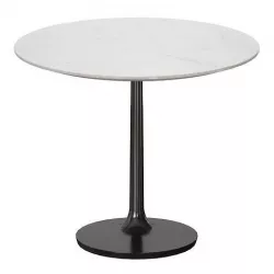Nero 36 White Marble Dining Table with Matte Black Base Low-poly 3D model